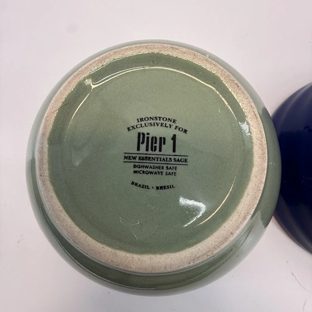 Lot of 2 PIER 1 Ironstone New Essentials Azure Cereal‎ Bowls 5.75